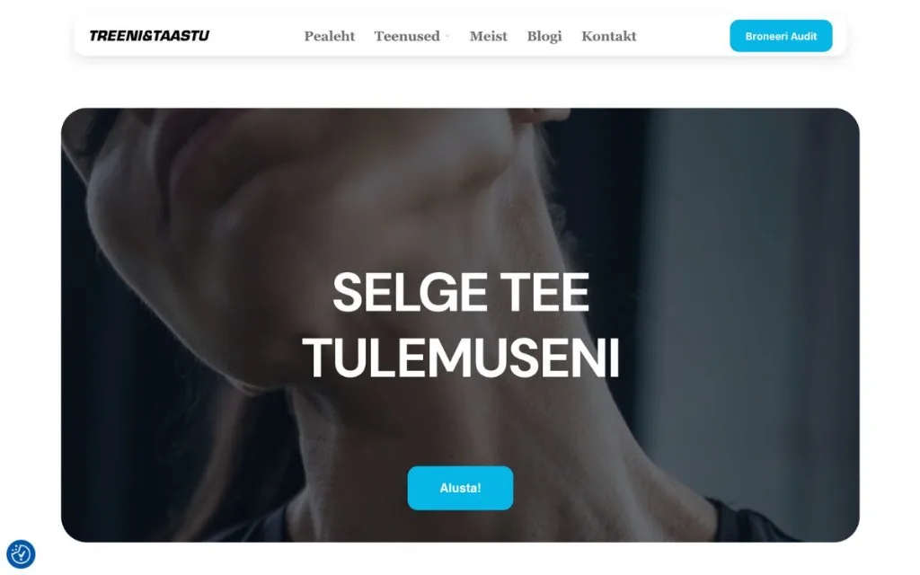 Treenitaastu.ee kodulehe eelvaade